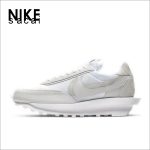 【Nike LD Waffle sacai一代 “Triple White”】復古運動鞋｜休閒慢跑鞋 白絲綢