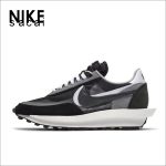 【Nike x sacai LDV Waffle “Black Anthracite”】雙鉤運動鞋｜透氣慢跑鞋 灰黑拼接